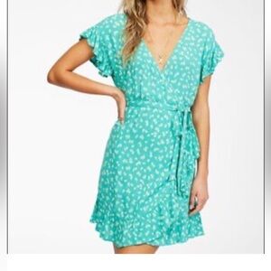 Billabong Wrap and Roll Dress in Teal size L